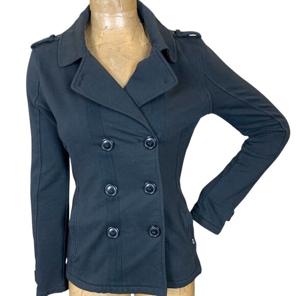 Oakley Double Breasted Jacket Stretch Cotton Blend Jacket Sz S Black #331C - Picture 6 of 10